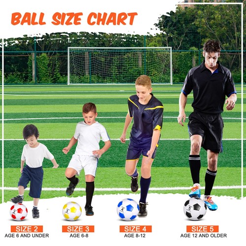 Soulchen 48 Stück Fußball Bulk mit Pumpe Deflated Official Size Sport Socce... - Bild 3 von 6