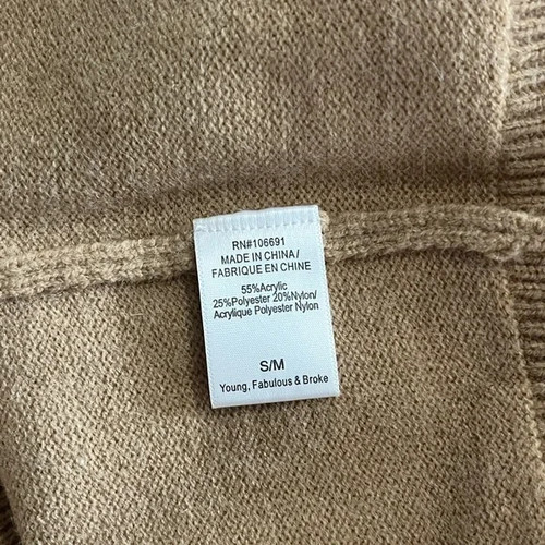 Young Fabulous & Broke Rainbow Tan Sweater S/M - Picture 9 of 9