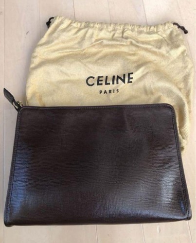 CELINE Vintage Clutch Tasche M12 schwarz Leder Handtasche elegant alt Celine Handtasche - Bild 2 von 24