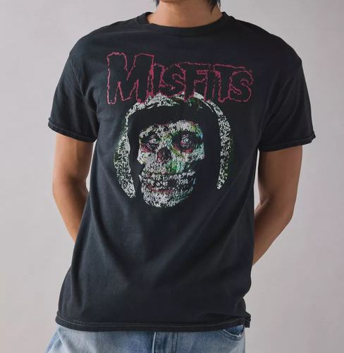 Misfits Skull Grau Acid Wash Oversize T-Shirt Neu - Bild 1 von 2