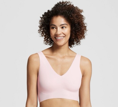 True & Co. True Everybody Women's Large V Neck Bra Pink Seamless Removable Pad - Bild 2 von 8