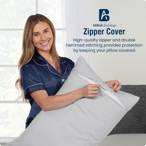 Body Pillow Cover with Zipper 20x72 Cotton Long Body Pillowcase Lumbar Pillow... - Foto 5 di 5