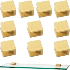 Glass Shelf Clamp, No-drill-on-glass Fixed Panel Glass Shelf Clip Holder Brac...