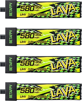 4Pcs Lava II 1S 580Mah Battery 3.8V 95C Lihv Battery with BT2.0 Connector Compat