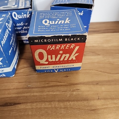 Vintage Quink Parker Füllfederhalter Tinte Permanent Blau Schwarz Mikrofolie Schwarz Voll - Bild 7 von 9