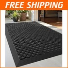 Versatile 2x3 ft Black Rubber Entry Mat - Captures Dirt & Moisture Effectively