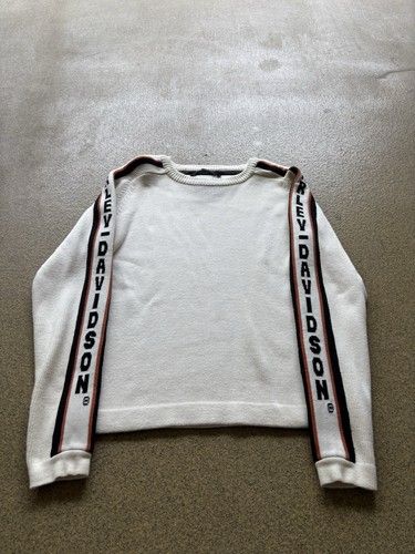 Vintage Y2K Harley Davidson Women’s Cream Knit Sweater Size M - Picture 3 of 4