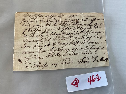 1795 DOCUMENTO SGN SAM TALBOTTS SEMBRA ESSERE NOTA LEGALE SCARICO SAMUEL TOBOTT - Foto 3 di 4