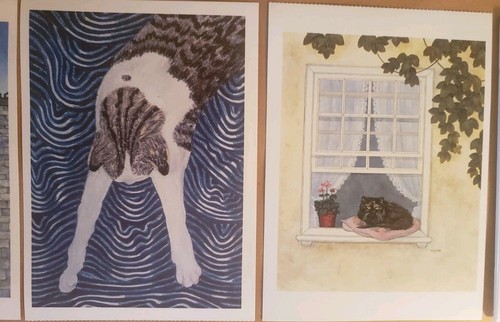 Cat Lovers Mixed Lot of 7: Art Cat Themed Post Cards New - Picture 3 of 9