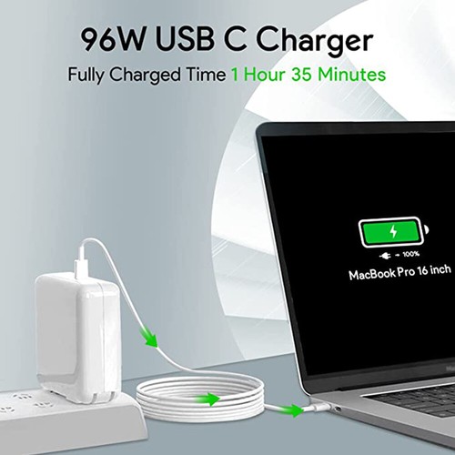 Adaptador de corriente USB-C de 96 W cargador de CA para Apple MacBook Pro 16 pulgadas 2019 13/15 pulgadas - Imagen 5 de 17