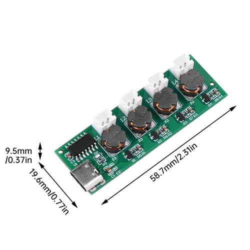 Type-C Humidifier DIY Kits Ultrasonic Mist Maker Driver Circuit Board 4 Fogger, - Picture 13 of 26