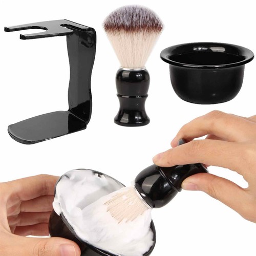 Men Shaving Brush Mug Cup Stand Shave Safety Razor Holder Rack Bowl Tool Set - Afbeelding 1 van 9