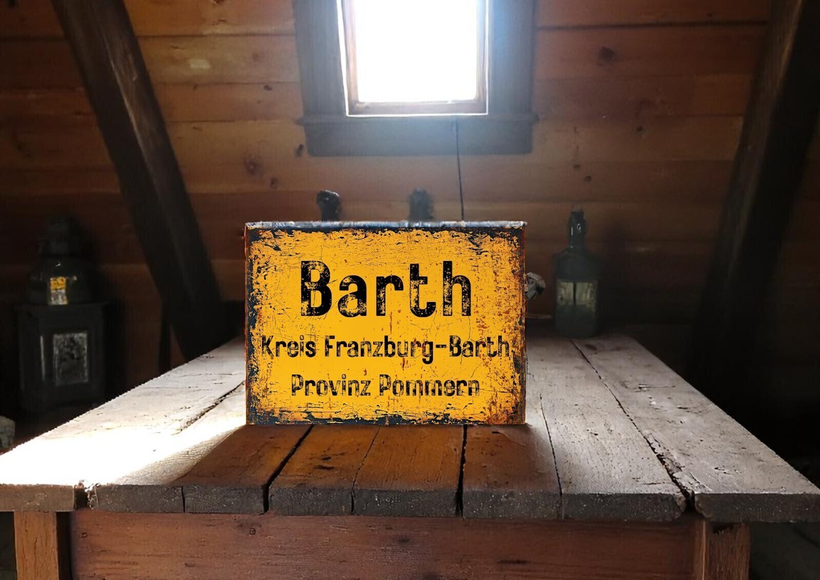Ortsschild Barth Ostsee Pommern Schild Metallschild Alu