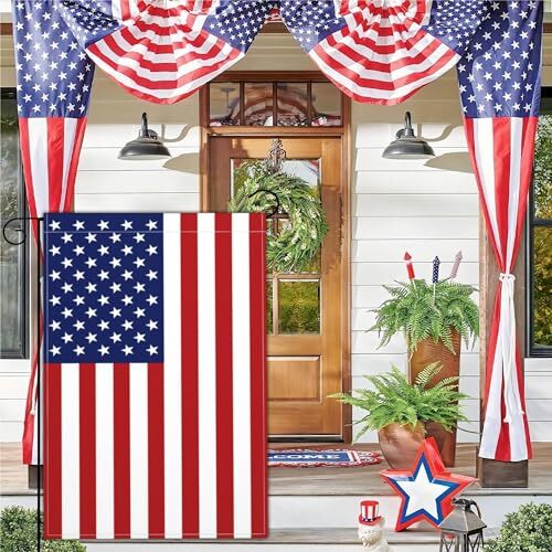 Small American Patriotic Garden Flags for Outside 12x18 American Garden Flag - Picture 2 of 7