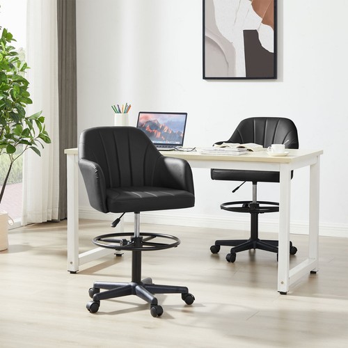 Rollstuhl Bürostuhl Hocker Drehstuhl Computer Arbeitsstuhl höhenverstellbar Fußstütze - Bild 23 von 50