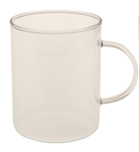 3 Clear Glass Mugs Large 400ml Coffee Cappuccino Latte Tea Cups with Handle - Picture 3 of 3