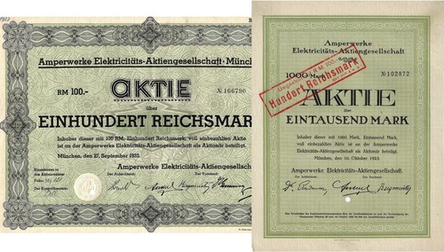 2 x Amperwerke Elektricity-Aktiengesellschaft, Munich, 1923 - 1932