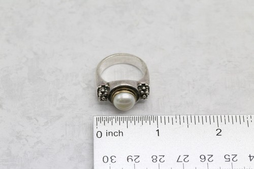 Michael Dawkins Sterling Silver, 14K Yellow Gold, & Pearl Ring Size 9, 13.3 Gr. - Picture 7 of 7