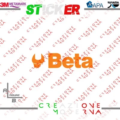 CM ADESIVO STICKER LOGO BETA TOOLS MISURE PERSONALIZZATE