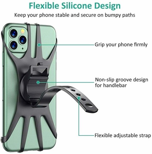PORTA TELEFONO CELLULARE PER MOTO BICI SCOOTER SUPPORTO SMARTPHONE UNIVERSALE - Zdjęcie 2 z 12