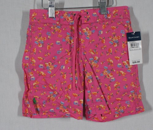 RALPH LAUREN SP FASHION 2 HOT PINK FLORAL GIRLS SHORTS SIZE 5 NEW WITH TAGS - Picture 1 of 3