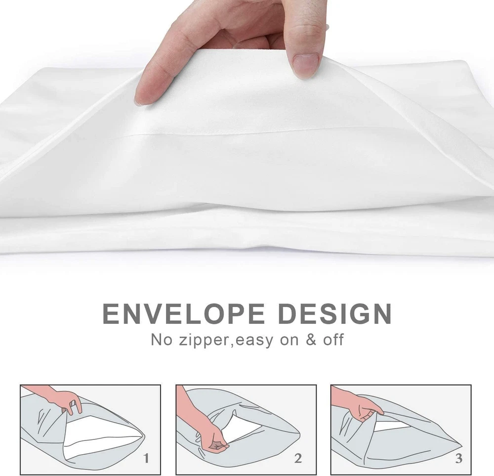 Travel Pillow Case 12x18 Size Pack of 2 Pieces 100% Egyptian Cotton Envelope ...