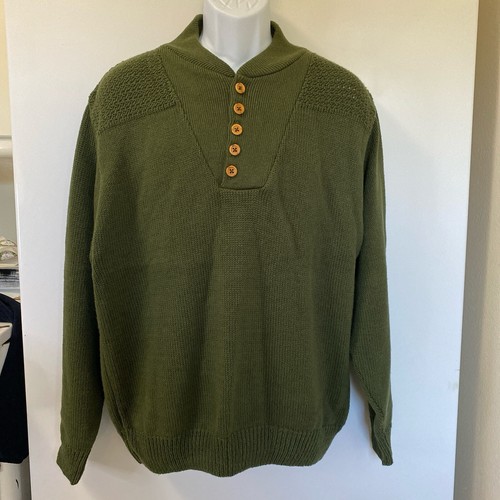 Northwest Herren Pullover Sweater. Grüne Viertelknöpfe. Größe M. Reg. Grün - Bild 1 von 7