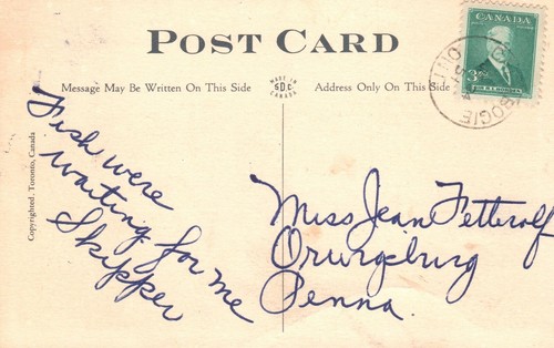 Alte Postkarte 1951 Ansicht Grüße am See aus Calabogie Ontario Kanada DOSE - Bild 2 von 2