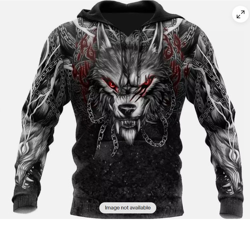 SUDADERA CON CAPUCHA 3D TATUAJE GUERRERO VIKINGO REGALO HALLOWEEN MEJOR PRECIO SOBRE IMPRESIÓN TALLA EE. UU. - Imagen 3 de 3