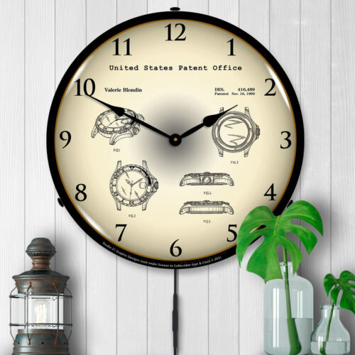 Rolex Diving Watch 1999 Patent, Lighted Backlit LED Wall Clock Free Shipping - Picture 2 of 6