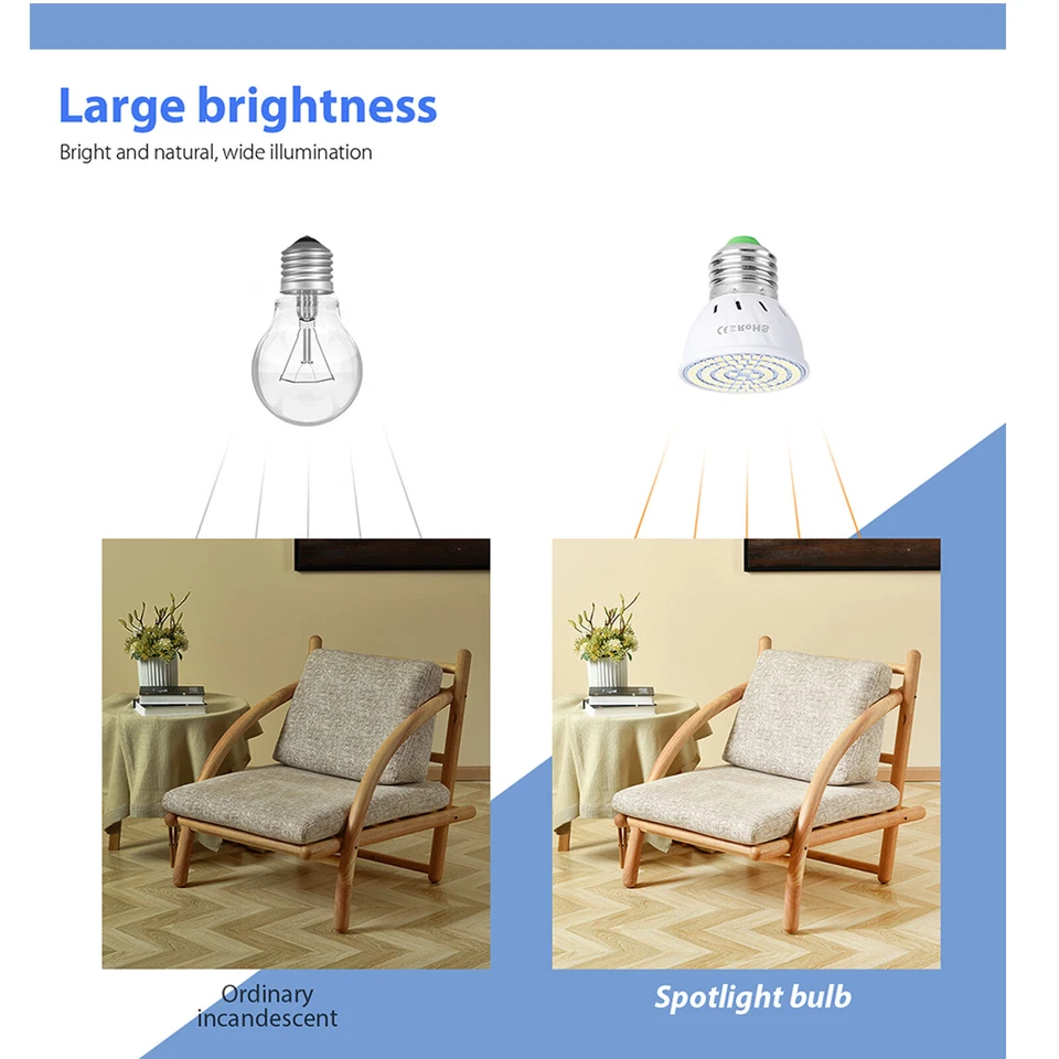 LED Bulb Spotlight 3W 5W 7W MR16 GU10 E27 2835 SMD Replaced 35W Halogen Lamps US - Image 2 of 4