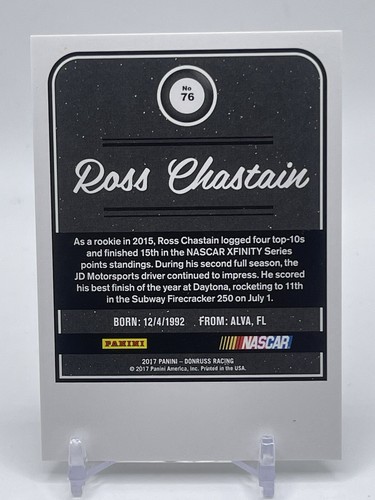 2017 Panini Donruss NASCAR Press Proof /49 Ross Chastain #76 Rookie RC F3 - Picture 2 of 2
