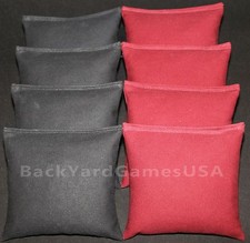 CORNHOLE BEAN BAGS Black Maroon 8 All Weather Resin Filled