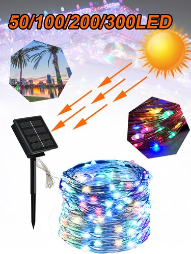 Solar String Light with 8 Lighting Modes Automatic Waterproof Copper Wire Lights - Picture 6 of 27