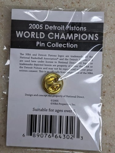 3 Unopened 2005 NBA Detroit Piston Basketball Champion Pins Rip Hamilton & More - Picture 8 of 8