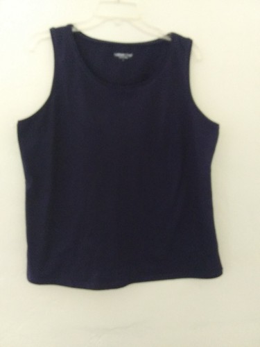 NWOT COLDWATER CREEK Navy Blue Tank Top Size Large Sleeveless Stretch Tunic - Picture 4 of 6