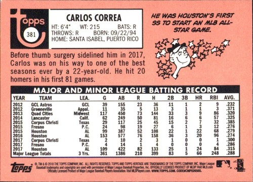 2018 Topps HERITAGE BASEBALL BASE RCs Stars ⚾ MLB CARDS⚾ YOU PICK FAVS #4 - #400 - Picture 436 of 464