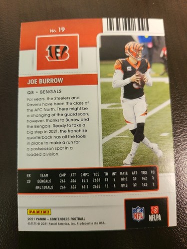 2021 Contenders Joe Burrow Karte #19 - Bild 2 von 2