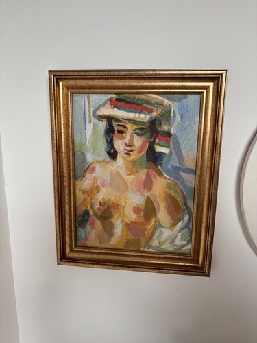 Jules Schyl peinture "buste femme Espagnol" danemark 1950 - Picture 9 of 13