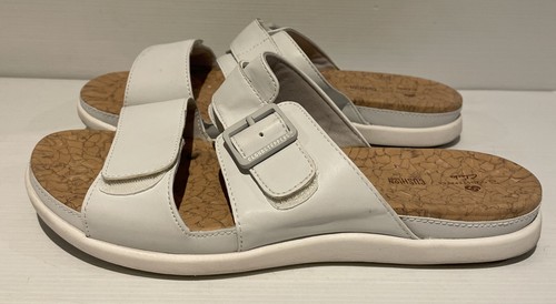 Clarks Size 41 Women’s White Cloudsteppers Mule Sandals Step June Tide Strappy - Imagen 4 de 13