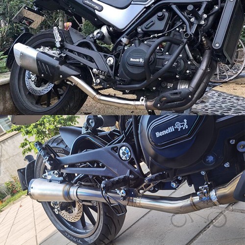 Modified Exhaust Mid Link Pipe Tail Muffler 370mm Slip for Benelli Leoncino 500 - Bild 2 von 12