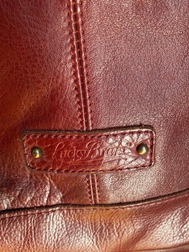 Lucky Brand Brown Soft Leather Shoulder Bag 11 1/4X 12 1/4 - Picture 2 of 7