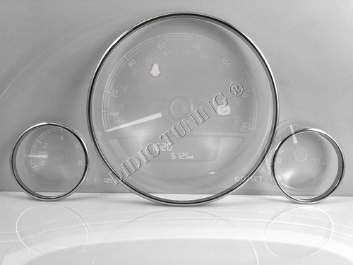 Fits VW Volkswagen UP! 2011- 3-Teilig Poliert Aluminium Tachoringe Tacho Ringe - Imagen 2 de 8
