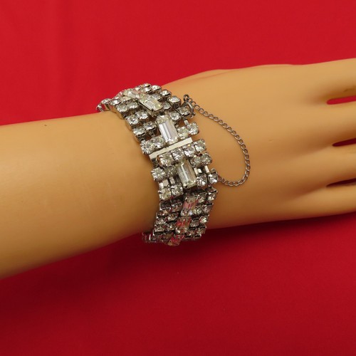 Pulsera Juliana Vintage Estrás Tenis Cristal Facetado Transparente 7 pulgadas 39h - Imagen 7 de 10