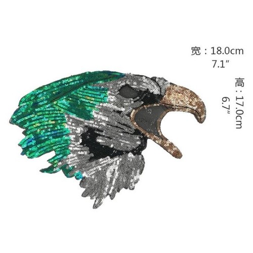 Large Eagle Patches For Clothing Sequins Biker Badge Embroidery Fabric Sequined - Picture 13 of 26