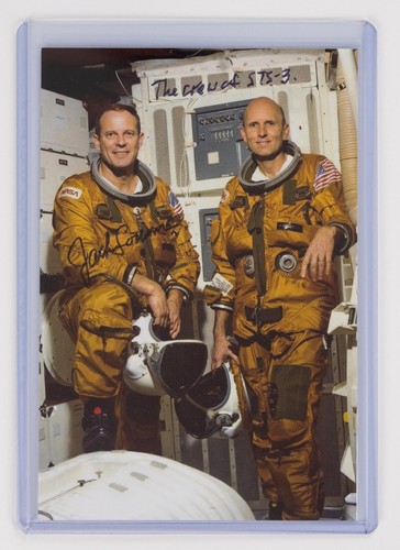 Jack Lousma Signed 4x6 Photo - NASA Astronaut STS-3 w/ C Gordon Fullerton Skylab - Picture 1 of 2