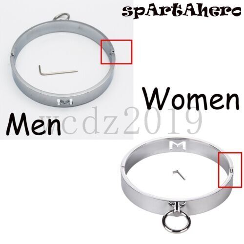 3pcs Metal Stainless Steel Neck Collar Hand Ankle Cuffs Handcuffs Kit - Picture 6 of 24