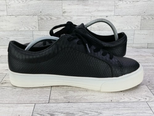 London Underground Black Snake Skin Embossed Faux Leather Sneakers Shoes Sz 10 M - Picture 8 of 12