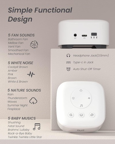 Sleep Therapy Sound Machine with Relaxing White Noise Nature Sounds - Picture 14 of 19