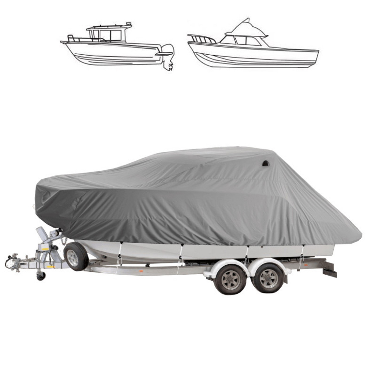 Oceansouth Pilot Cruiser Bootsbezug - Kajütboote Grau cover 8.5 M